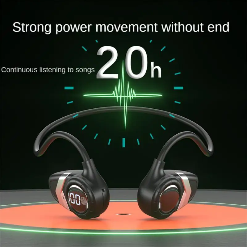 

Q5 Bluetooth-compatible Headset Wireless Type-C Headphone Bone Conduction Earphone Air Conduction Digital Power Show Headset