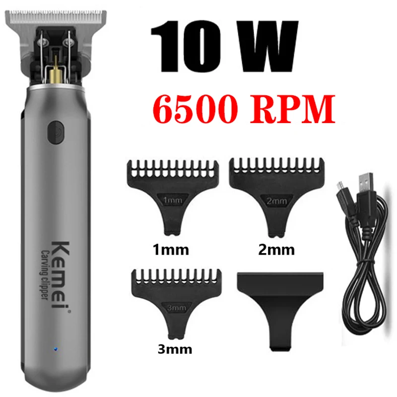KEMEI Electric T9 Hair Clipper Men's Hair Cutting Machine Professional Engravable Trimmer Rechargeable Oil Head Trimmer KM-1757
KEMEI Electric T9 Hair Clipper Men's Hair Cutting Machine Professional Engravable Trimmer Rechargeable Oil Head Trimmer KM-1757