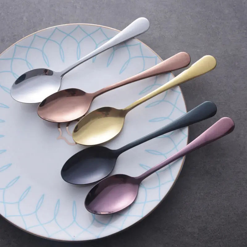 

Stainless Steel Coffee Spoon Creative Tableware Dessert Spoons for Stirring Mixing Sugar Milk Soup Ice Cream Scoop Teaspoon