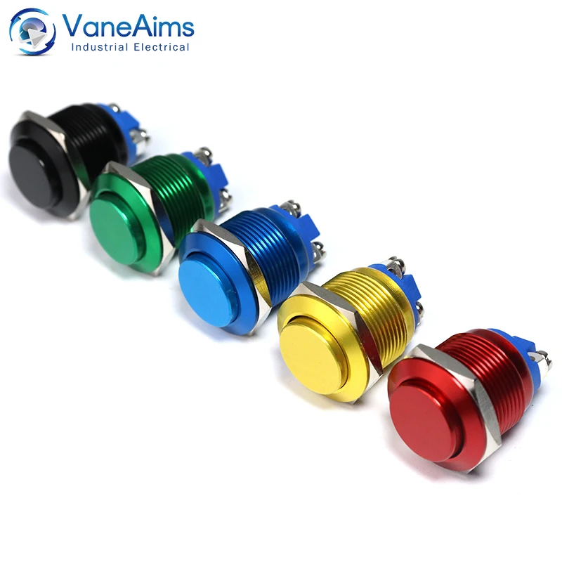 19mm Push Button Switch VaneAims Momentary Red Blue Black Green Yellow Oxidation High Round Mini Electric Switch with Screw Feet
19mm Push Button Switch VaneAims Momentary Red Blue Black Green Yellow Oxidation High Round Mini Electric Switch with Screw Feet