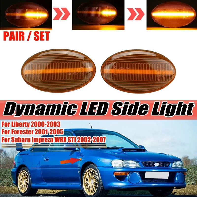 Yellow LED Dynamic Turn Signal Lamp Side Marker Lights for Subaru Impreza Wrx Sti 02-07 Liberty 00-03 Forester 01-05
Yellow LED Dynamic Turn Signal Lamp Side Marker Lights for Subaru Impreza Wrx Sti 02-07 Liberty 00-03 Forester 01-05