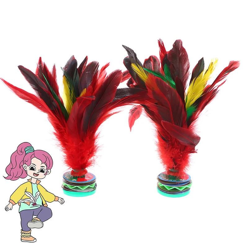 

China Kick Shuttlecock Fitness Entertainment Footbal Foot Kick Fancy Colorful Goose Feather Shuttlecock For Physical Exercise