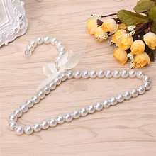 Plastic pearl bead bow clothing dress hanger for childrens wedding space saving storage organizer 1/2 pieces