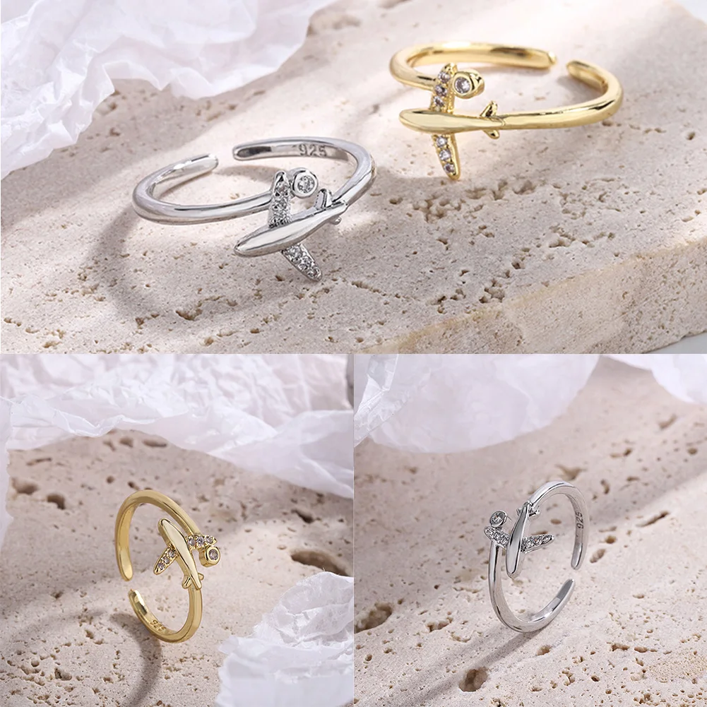 Cute Plane Jewelry Fly Series Ring Star Cubic Zircon Aircraft Airplane Finger Ring Travel Trip Jewelry Unique Design For Women
Cute Plane Jewelry Fly Series Ring Star Cubic Zircon Aircraft Airplane Finger Ring Travel Trip Jewelry Unique Design For Women
