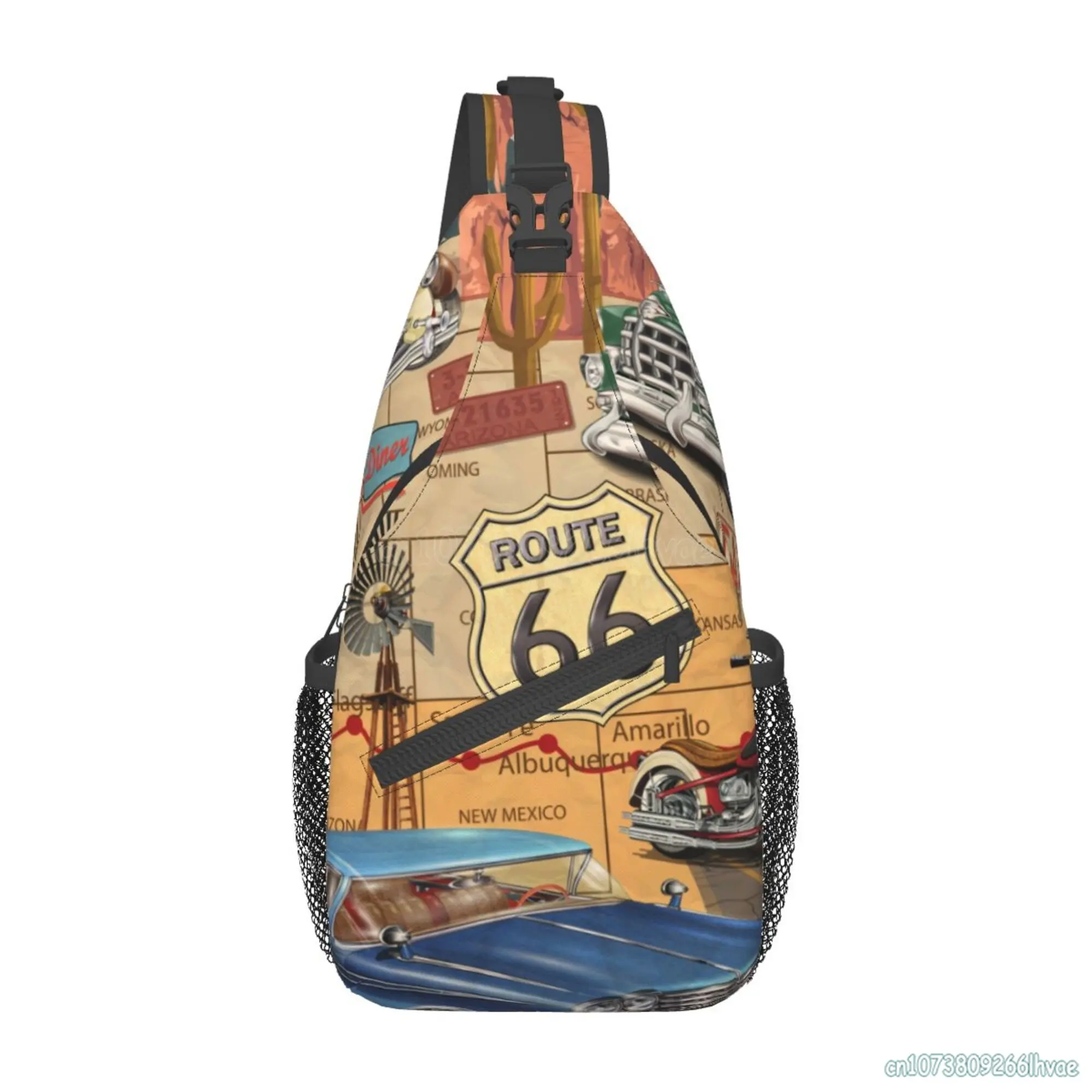 US Route 66 Sign Print Sling Backpack Crossbody Sling Bag Travel Hiking Daypacks Pattern Rope Chest Shoulder Daypack for Unisex
US Route 66 Sign Print Sling Backpack Crossbody Sling Bag Travel Hiking Daypacks Pattern Rope Chest Shoulder Daypack for Unisex