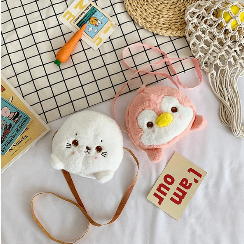 Korean Cartoon Animal Doll Plush Bag 2022 Personality Sea Lion Penguin Doll Shoulder Bag Soft Cute Satchel Gift For Children
Korean Cartoon Animal Doll Plush Bag 2022 Personality Sea Lion Penguin Doll Shoulder Bag Soft Cute Satchel Gift For Children