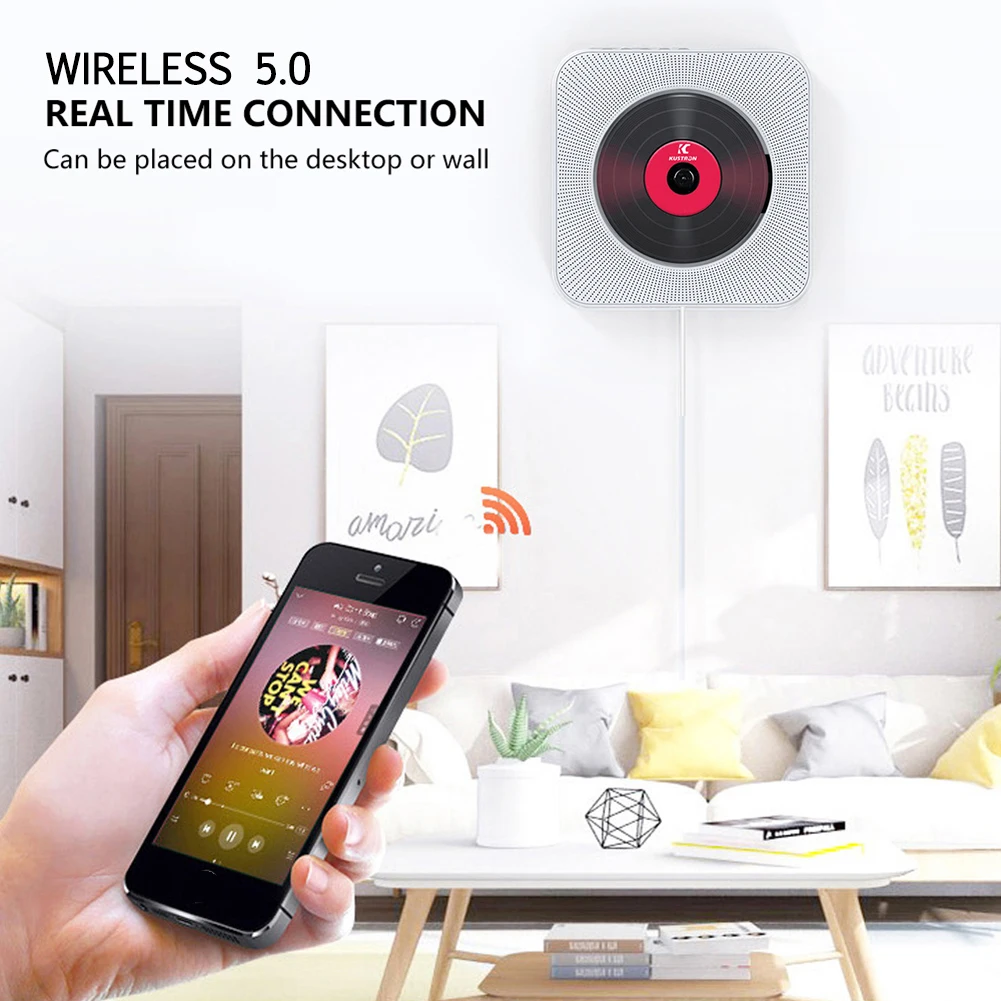 Portable CD Player Speaker Bluetooth-compatible 5.0 Wall Mounted Home Audio Box LED Display 3.5mm AUX Jack with Remote Control
Portable CD Player Speaker Bluetooth-compatible 5.0 Wall Mounted Home Audio Box LED Display 3.5mm AUX Jack with Remote Control