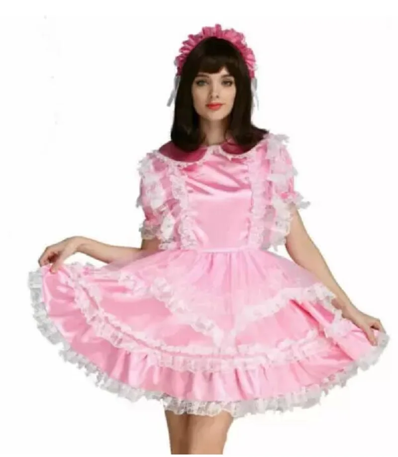 Hot Selling Lockable Sissy Maid Satin Girl Pink Lace Bow Lovely Dress Cross Dress Customization
Hot Selling Lockable Sissy Maid Satin Girl Pink Lace Bow Lovely Dress Cross Dress Customization