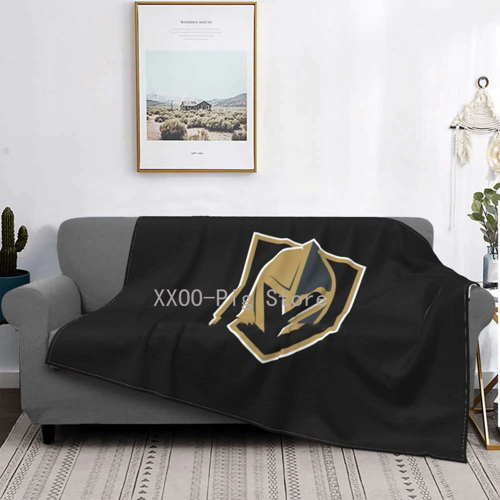 

Knights Golden Vegas Creative Design Comfortable Flannel Blanket Las Vegas Team Usa Us Canada Sport Ice Hockey Logo