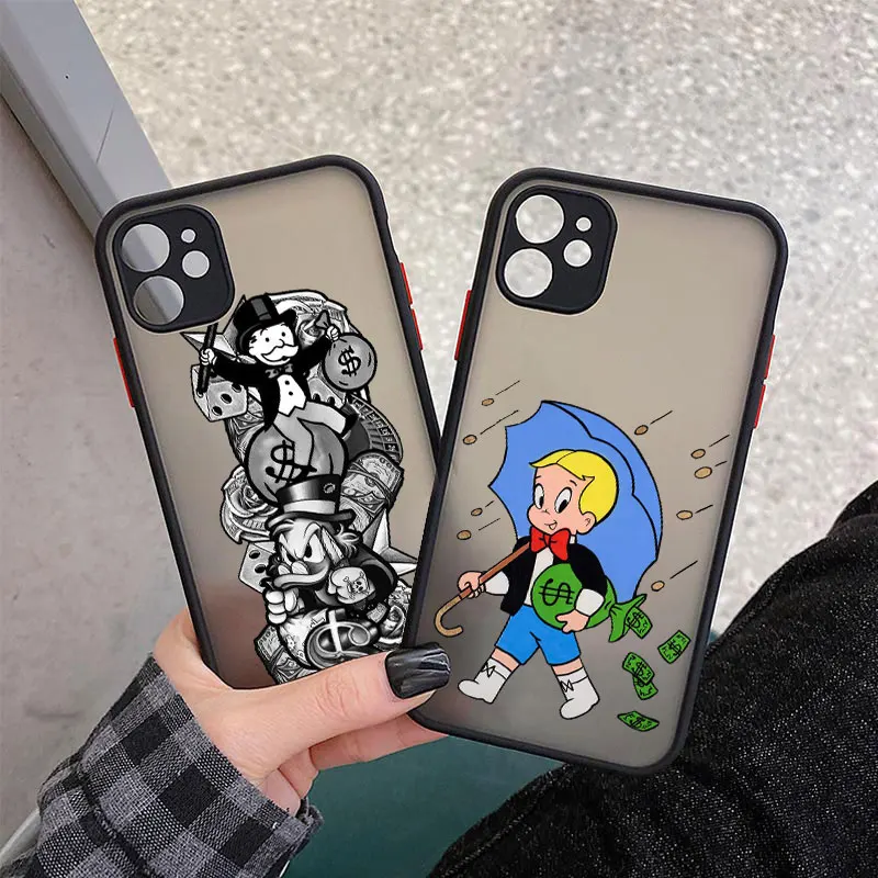 Luxury Cartoon Dollar Monopoly Clear matte Phone Cases For iPhone 13 12 11 Pro Max Xs Xr 8 7 Plus 13 Mini Lens Protection Cover
Luxury Cartoon Dollar Monopoly Clear matte Phone Cases For iPhone 13 12 11 Pro Max Xs Xr 8 7 Plus 13 Mini Lens Protection Cover