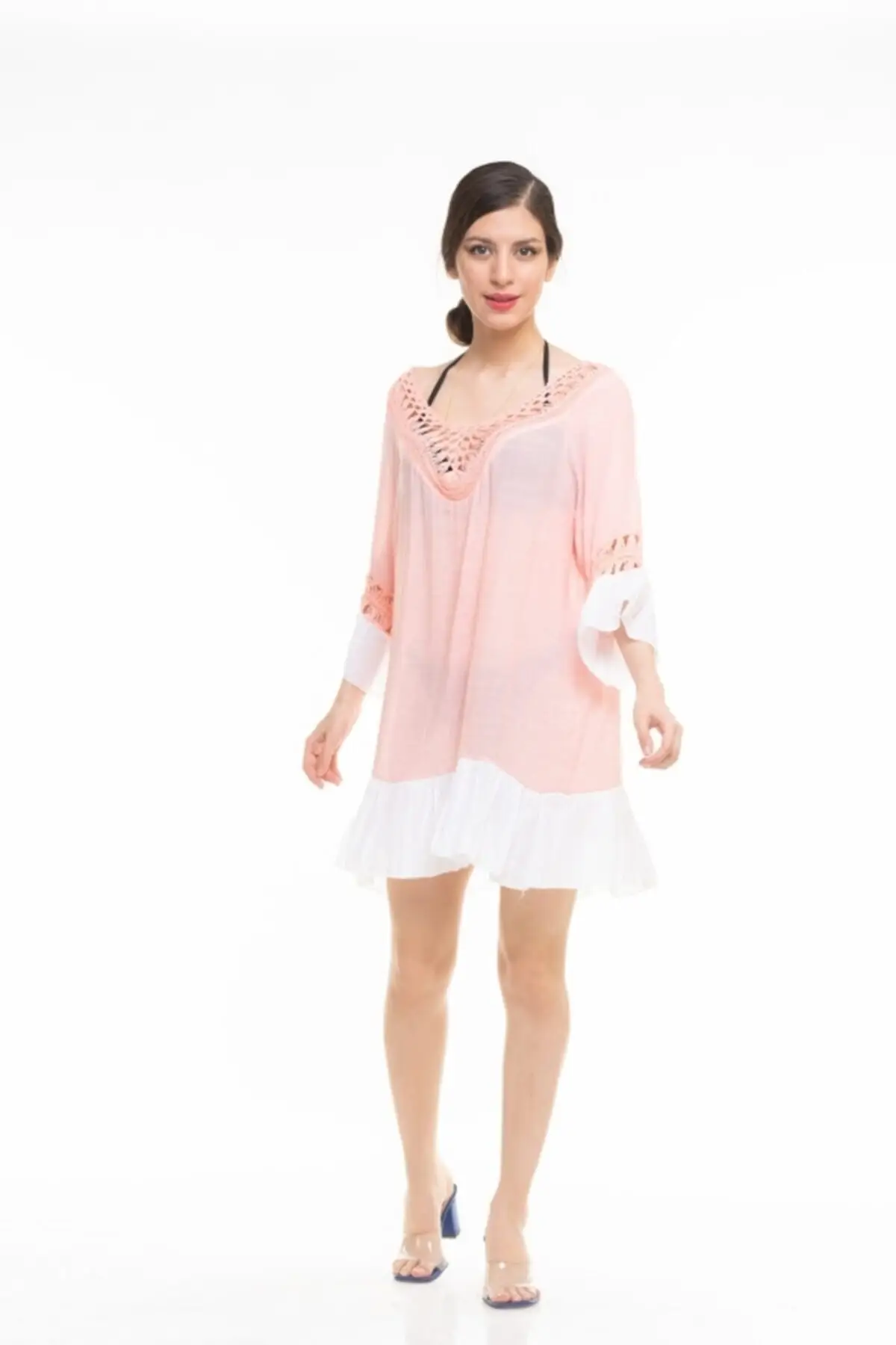 Women's Pareo Pink Lace Collar Voile Cotton Swimwear Cover Dress Sexy Tunic Suit Beachwear Female Beach Bikini Cover
Women's Pareo Pink Lace Collar Voile Cotton Swimwear Cover Dress Sexy Tunic Suit Beachwear Female Beach Bikini Cover