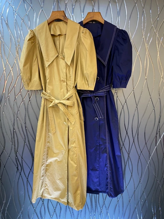 2022 new women fashion bubble short-sleeved lapel edging fringe trench dress slim dress 714
2022 new women fashion bubble short-sleeved lapel edging fringe trench dress slim dress 714