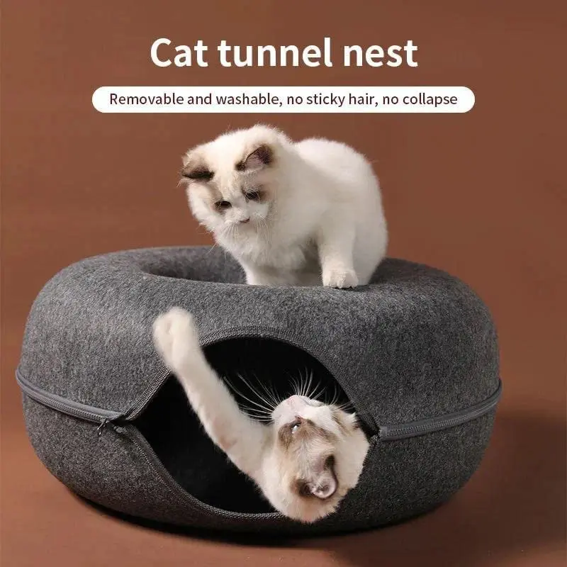 Cat tunnel bed Removable Nest Felt cat donut Tunnel Available nest Semi-Closed Washable Detachable Beds for All Dogs Cats
Cat tunnel bed Removable Nest Felt cat donut Tunnel Available nest Semi-Closed Washable Detachable Beds for All Dogs Cats