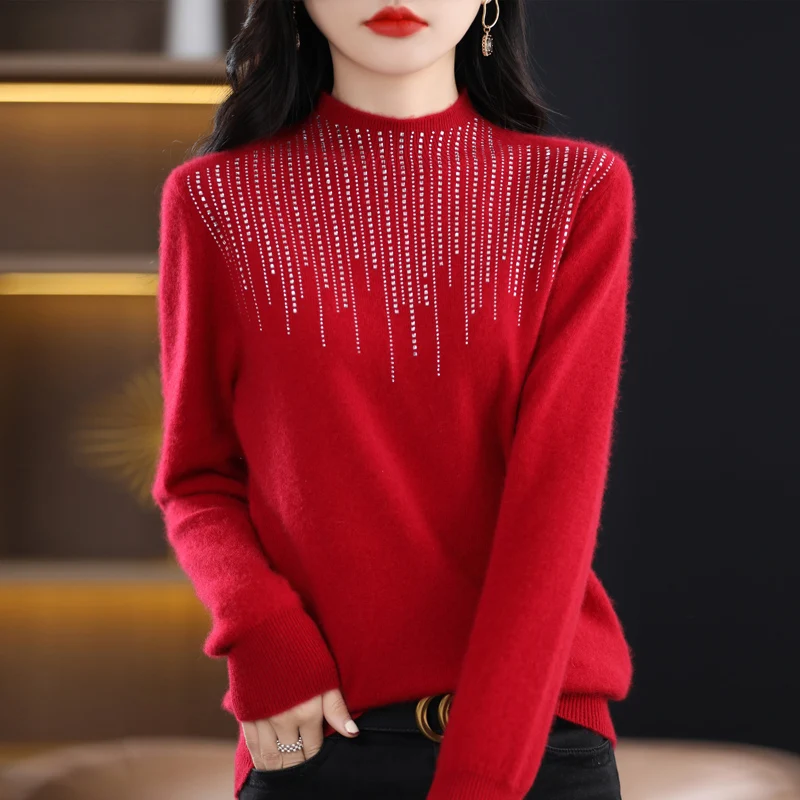 Autumn Winter Woman's Sweaters And Pullover Female Jumper Fashion New Style Long Sleeve Half Turtleneck 100% Wool Knitted Tops
Autumn Winter Woman's Sweaters And Pullover Female Jumper Fashion New Style Long Sleeve Half Turtleneck 100% Wool Knitted Tops