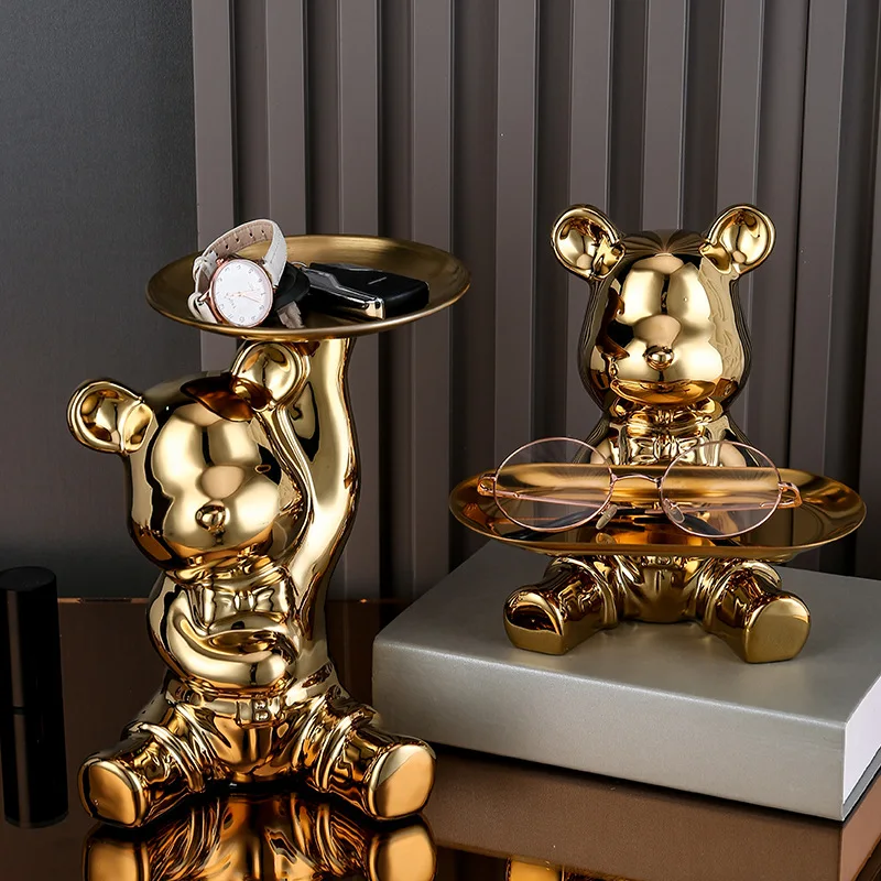Violent Bear Tray Decoration Crafts Electroplated Bear Light Luxury Ornament Home Office Desktop Figurines Bears Doll Decor Gift
Violent Bear Tray Decoration Crafts Electroplated Bear Light Luxury Ornament Home Office Desktop Figurines Bears Doll Decor Gift