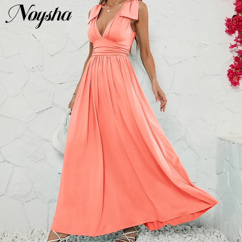 Fashion Party Evening Dress Ladies Deep V-Neck Sleeveless Waist Long Dress Female Summer New Solid Color Pendant Dress Vestidos
Fashion Party Evening Dress Ladies Deep V-Neck Sleeveless Waist Long Dress Female Summer New Solid Color Pendant Dress Vestidos