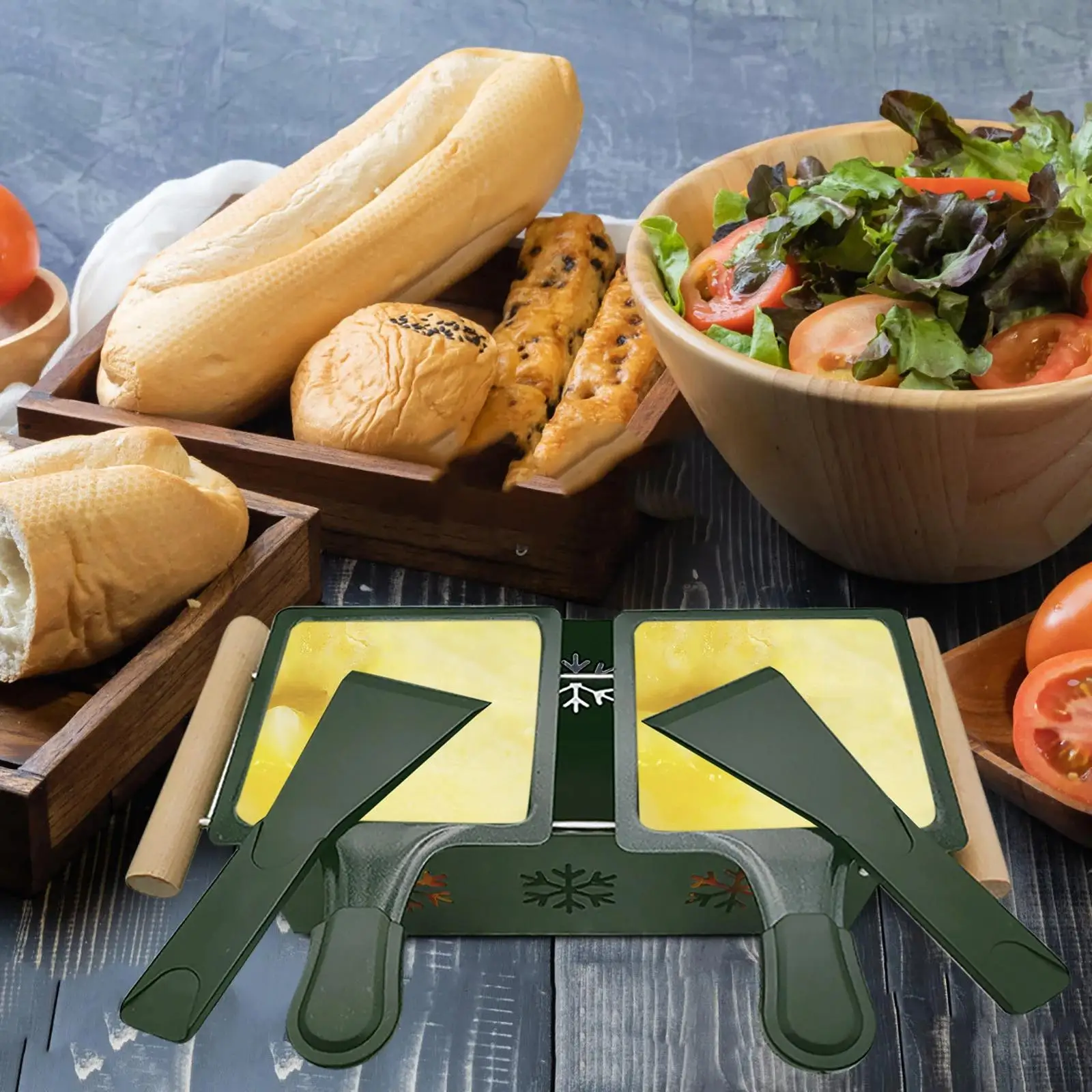 Мини-ротатор сыра Raclette, инструмент для гриля со свечами, ротастер сыра, домашняя кухня, складная ручка
Мини-ротатор сыра Raclette, инструмент для гриля со свечами, ротастер сыра, домашняя кухня, складная ручка