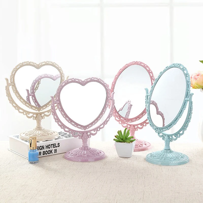 Cosmetic Heart-Shaped Mirror Functional Durable Desk Type Vintage European Style Makeup Mirror For Makeup Pocket Compact Mirrors
Cosmetic Heart-Shaped Mirror Functional Durable Desk Type Vintage European Style Makeup Mirror For Makeup Pocket Compact Mirrors