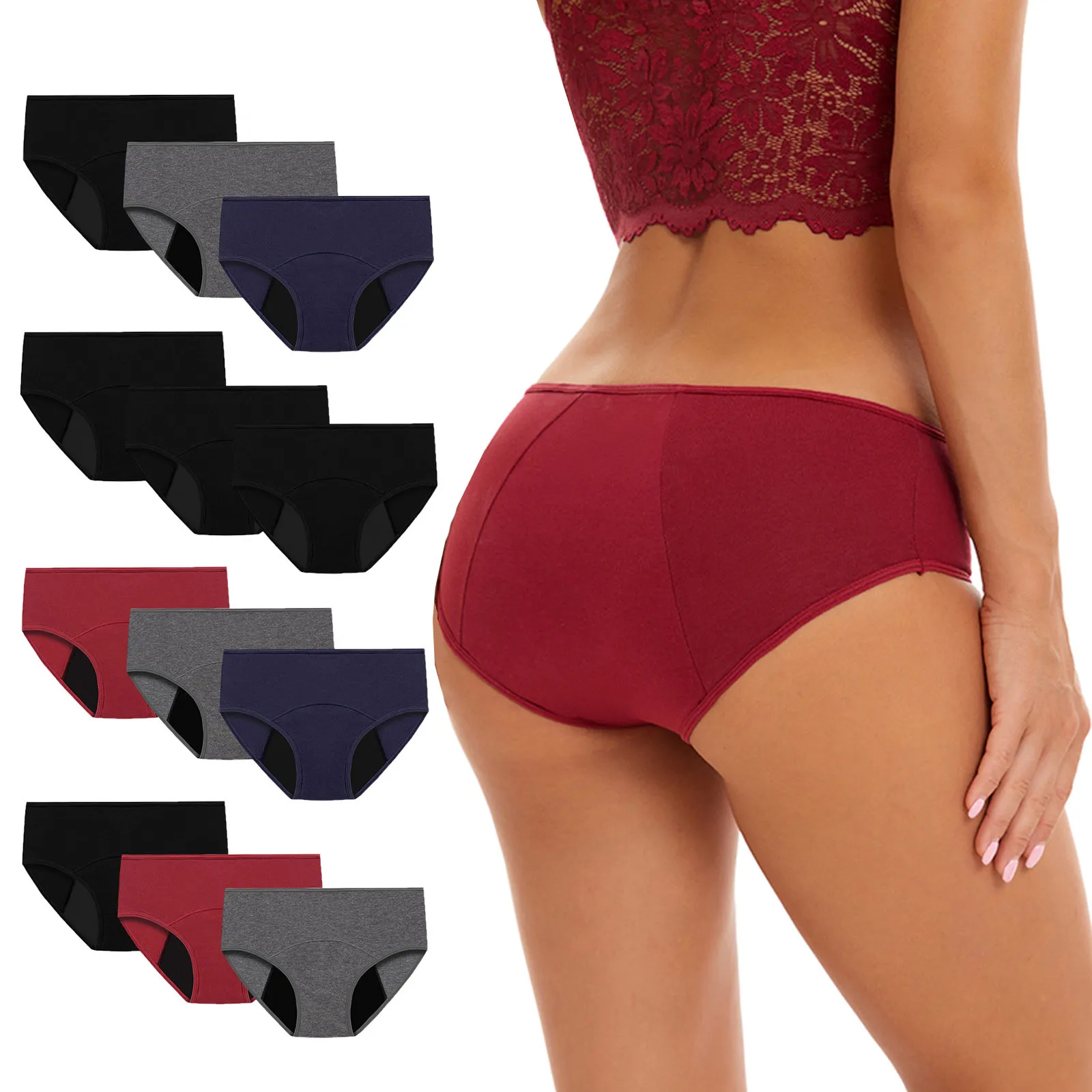 3pcs Xs-3xl Size Ice Silk Solid Absorb A Small Amount Physiological Period Leak Proof Menstrual Women's Panties Underwear Breifs
3pcs Xs-3xl Size Ice Silk Solid Absorb A Small Amount Physiological Period Leak Proof Menstrual Women's Panties Underwear Breifs