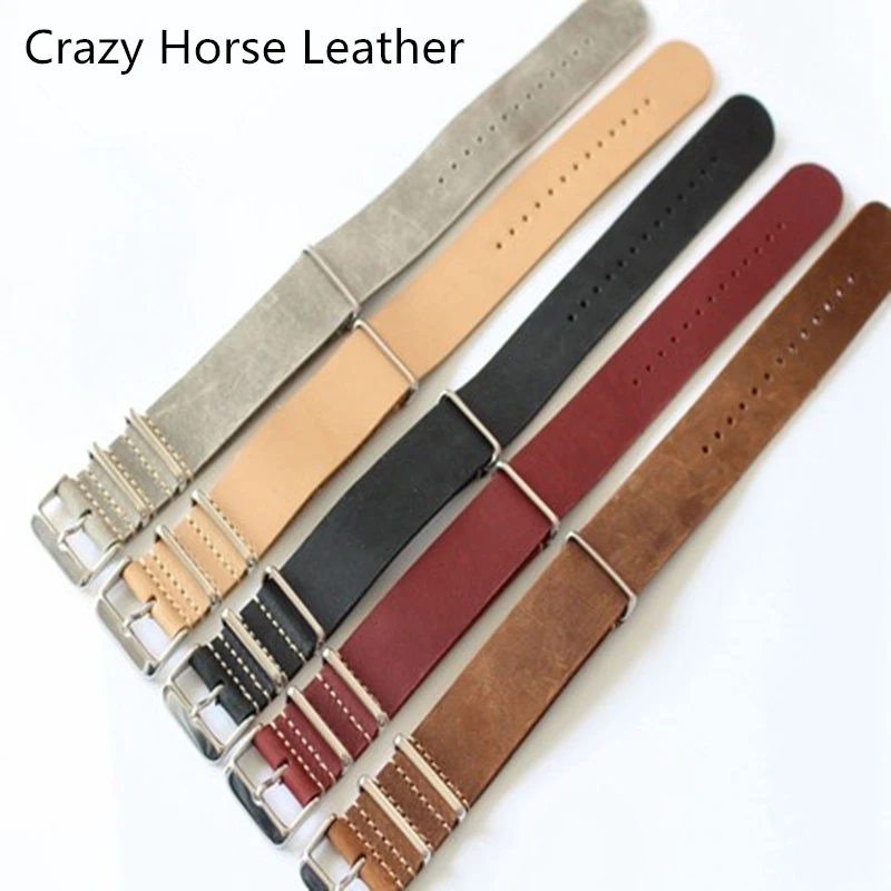 MERJUST Black Brown Khaki Gray Red 18mm 20mm 22mm Nato Watch Strap Crazy Horse Leather Watch Band For Zulu Seiko DW wristband
MERJUST Black Brown Khaki Gray Red 18mm 20mm 22mm Nato Watch Strap Crazy Horse Leather Watch Band For Zulu Seiko DW wristband