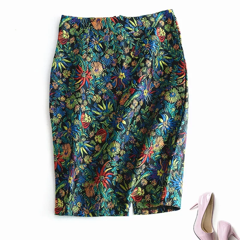 Spring Autumn Elegant Women Botanical Floral Pencil Skirt Vintage Slim Midi Skirts Women Faldas Mujer Femme Feminina
Spring Autumn Elegant Women Botanical Floral Pencil Skirt Vintage Slim Midi Skirts Women Faldas Mujer Femme Feminina