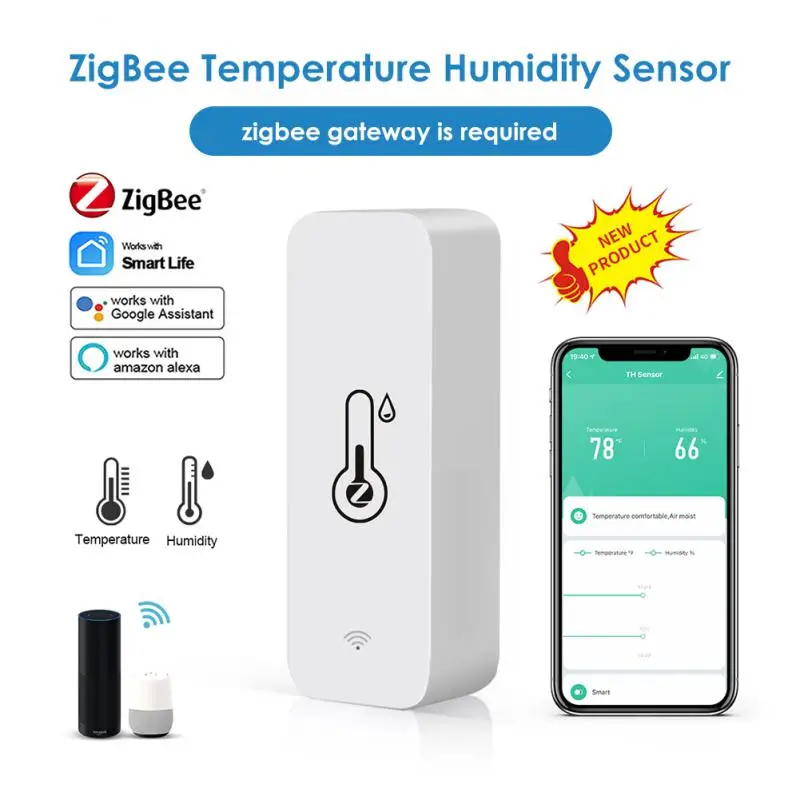 Tuya Zigbee/WiFi Smart Temperature and Humidity Sensor Smart Home Thermometer Detector Support Alexa Google Home Smart Life
Tuya Zigbee/WiFi Smart Temperature and Humidity Sensor Smart Home Thermometer Detector Support Alexa Google Home Smart Life