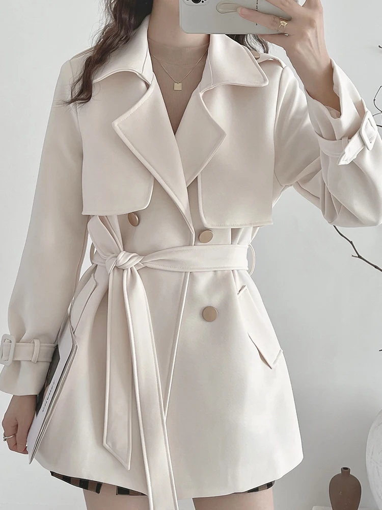 FTLZZ Spring Winter Women Turn-down Collar Double Breasted Trench Vintage Female Sash Tie Up Coat Office Lady Solid Coat
FTLZZ Spring Winter Women Turn-down Collar Double Breasted Trench Vintage Female Sash Tie Up Coat Office Lady Solid Coat