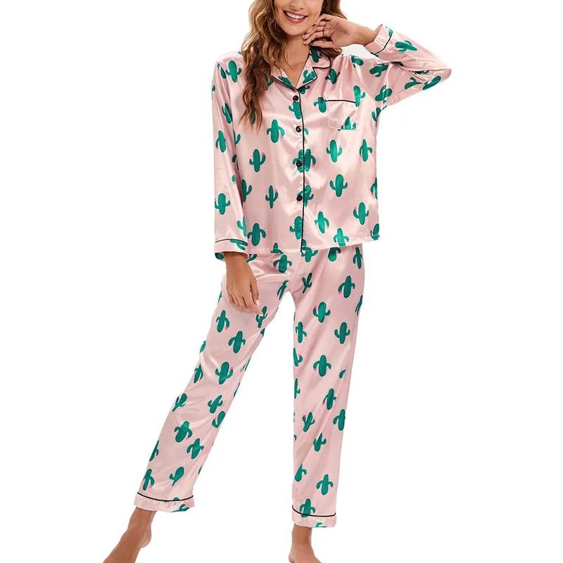 High Quality Silk Satin Longsleeve Plus Size Pajamas Satin Printed Long Pajamas Set
High Quality Silk Satin Longsleeve Plus Size Pajamas Satin Printed Long Pajamas Set