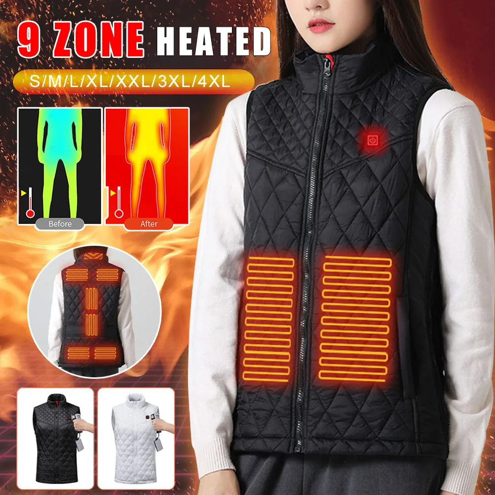 9 Heating Area Electric Heated Jacket for Women USB Charging Heating Vest 3 Gear Smart Thermostat Winter Warm Outdoor Sportswear
9 Heating Area Electric Heated Jacket for Women USB Charging Heating Vest 3 Gear Smart Thermostat Winter Warm Outdoor Sportswear
