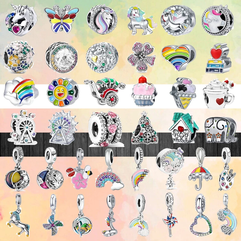 New Colorful Unicorn Flowers Rainbow Windmill Ferris Wheel Beads Fit Original Pandora Charms Silver Color Bracelet Women Jewelry
New Colorful Unicorn Flowers Rainbow Windmill Ferris Wheel Beads Fit Original Pandora Charms Silver Color Bracelet Women Jewelry