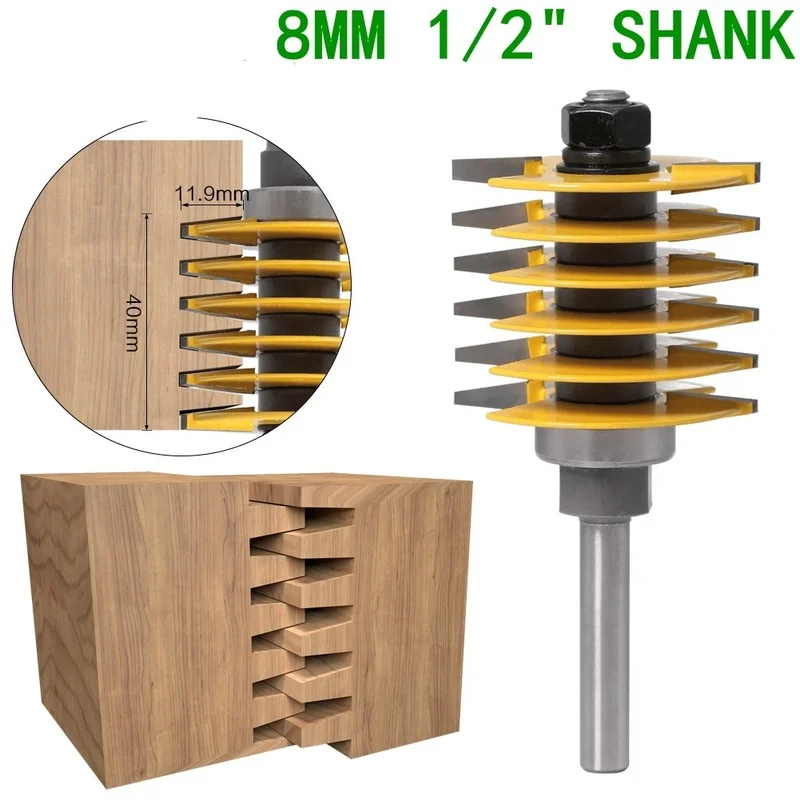 8mm 1/2" Shank 2 Teeth Adjustable Finger Joint Router Bit Wood Cutter Tenon Cutter Industrial Grade for Wood Woodworking Tools
8mm 1/2" Shank 2 Teeth Adjustable Finger Joint Router Bit Wood Cutter Tenon Cutter Industrial Grade for Wood Woodworking Tools