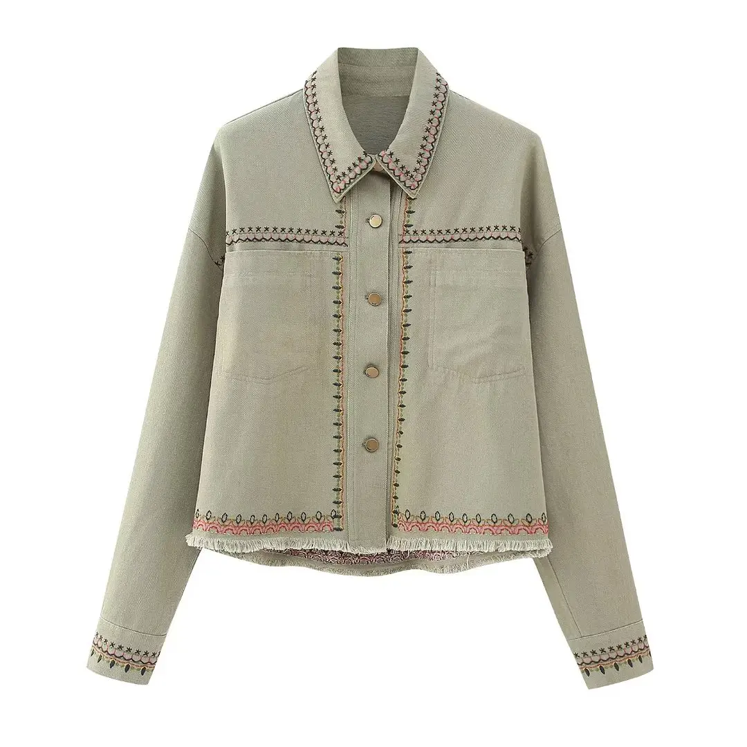 Women 2023 Winter Fashion Embroidered shirt jacket Vintage Long Sleeve Button-up Female Outerwear Chic Overshirt
Women 2023 Winter Fashion Embroidered shirt jacket Vintage Long Sleeve Button-up Female Outerwear Chic Overshirt