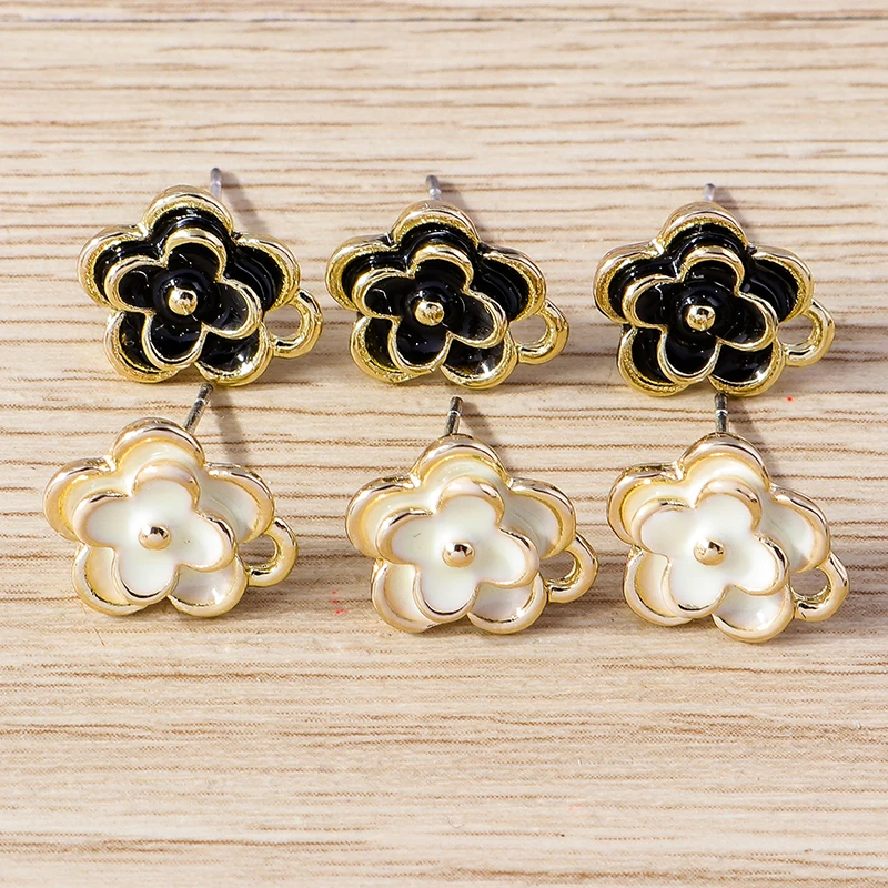 10pcs 12x10mm Enamel Flower Stud Earrings Pins Needles Alloy Earrings Base Connectors for DIY Crafts Jewelry Making Accessories
10pcs 12x10mm Enamel Flower Stud Earrings Pins Needles Alloy Earrings Base Connectors for DIY Crafts Jewelry Making Accessories