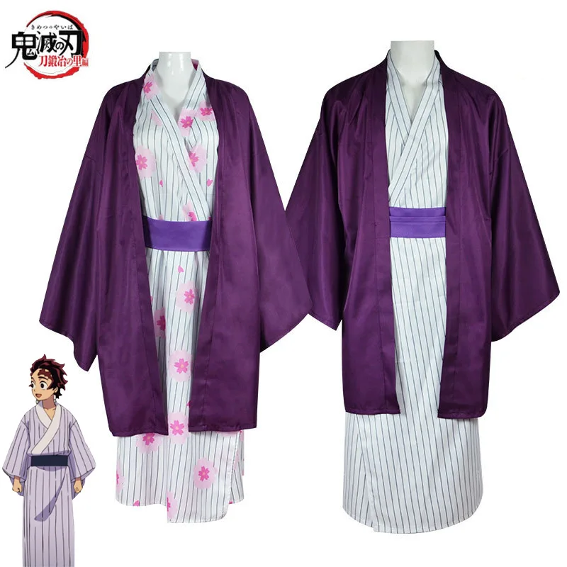 

Костюм Kanroji Tanjirou для косплея рассекающего демонов, кимоно, банный халат, наряды на Хэллоуин, карнавал, киметсу, No Yaiba Juuni Kitsuki