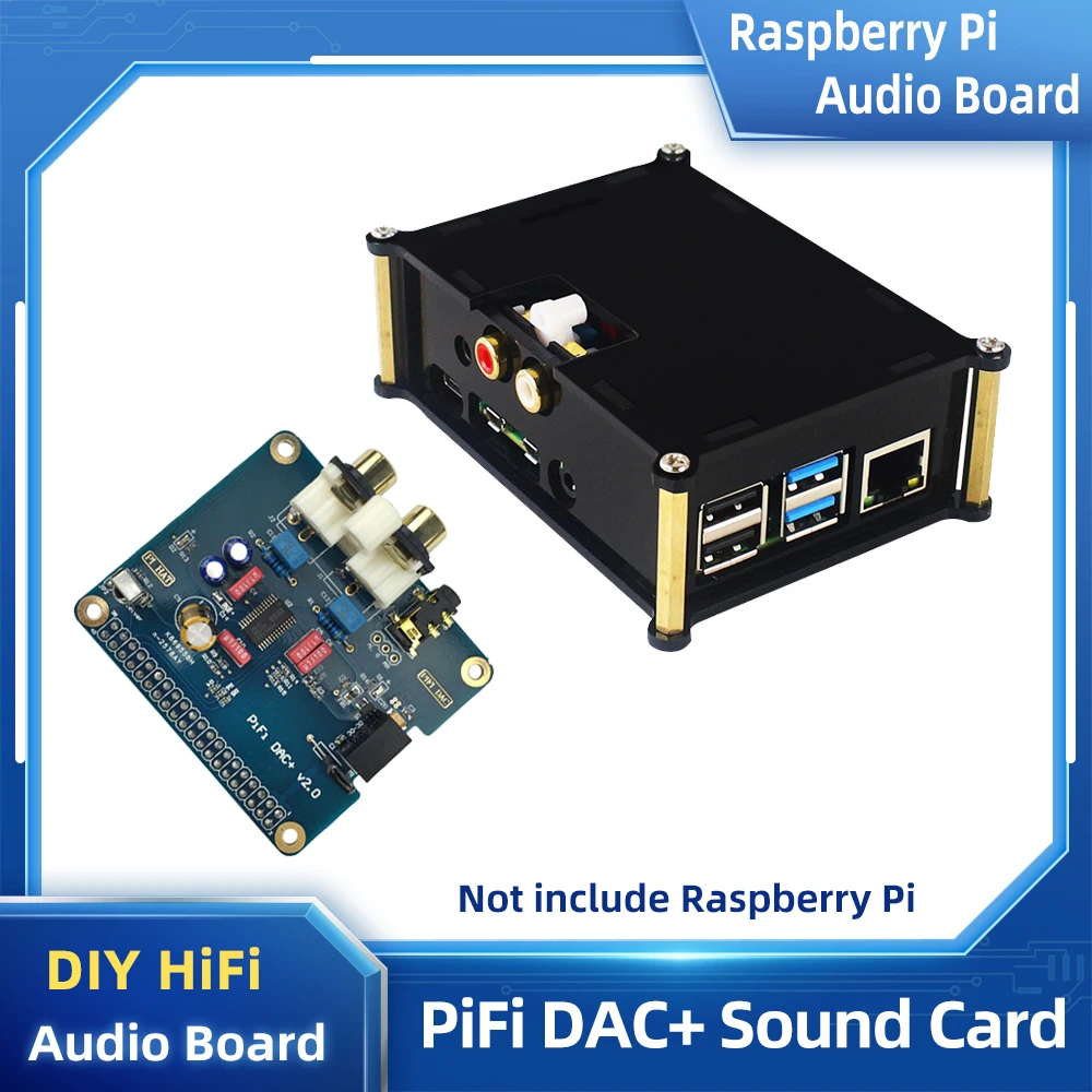 Raspberry Pi HIFI DAC+ Audio Sound Card Module IS2 Interface for Raspberry Pi 4 3B+ 3B Optional Acrylic Case DIY HiFi Player
Raspberry Pi HIFI DAC+ Audio Sound Card Module IS2 Interface for Raspberry Pi 4 3B+ 3B Optional Acrylic Case DIY HiFi Player