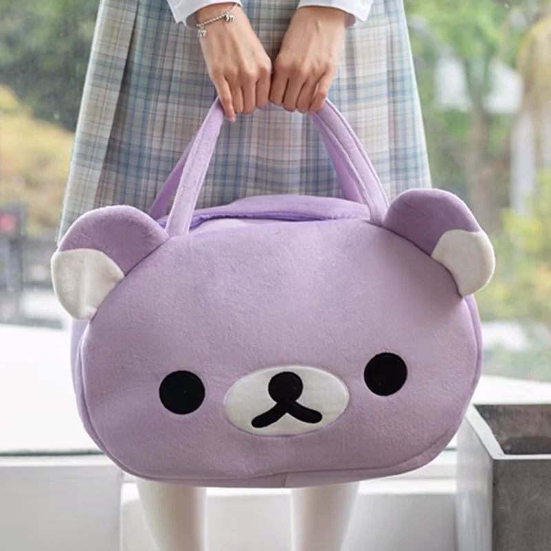 Rilakkuma Purple Plush Shoulder Bags for Women Bear Head Cute Tote Bags Large Ladies Cartoon Kawaii Travel Hand Bag Handbag
Rilakkuma Purple Plush Shoulder Bags for Women Bear Head Cute Tote Bags Large Ladies Cartoon Kawaii Travel Hand Bag Handbag