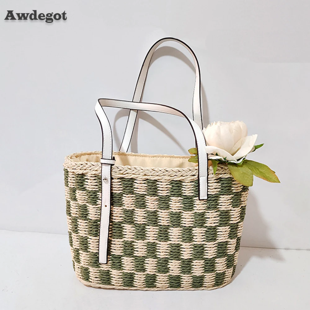 Women's Summer Beach Bag 2022 Trend Plaided Weave Tote Female Knitting Straw Shoulder Drawstring Handbag Lady Casual Hand Purse
Women's Summer Beach Bag 2022 Trend Plaided Weave Tote Female Knitting Straw Shoulder Drawstring Handbag Lady Casual Hand Purse