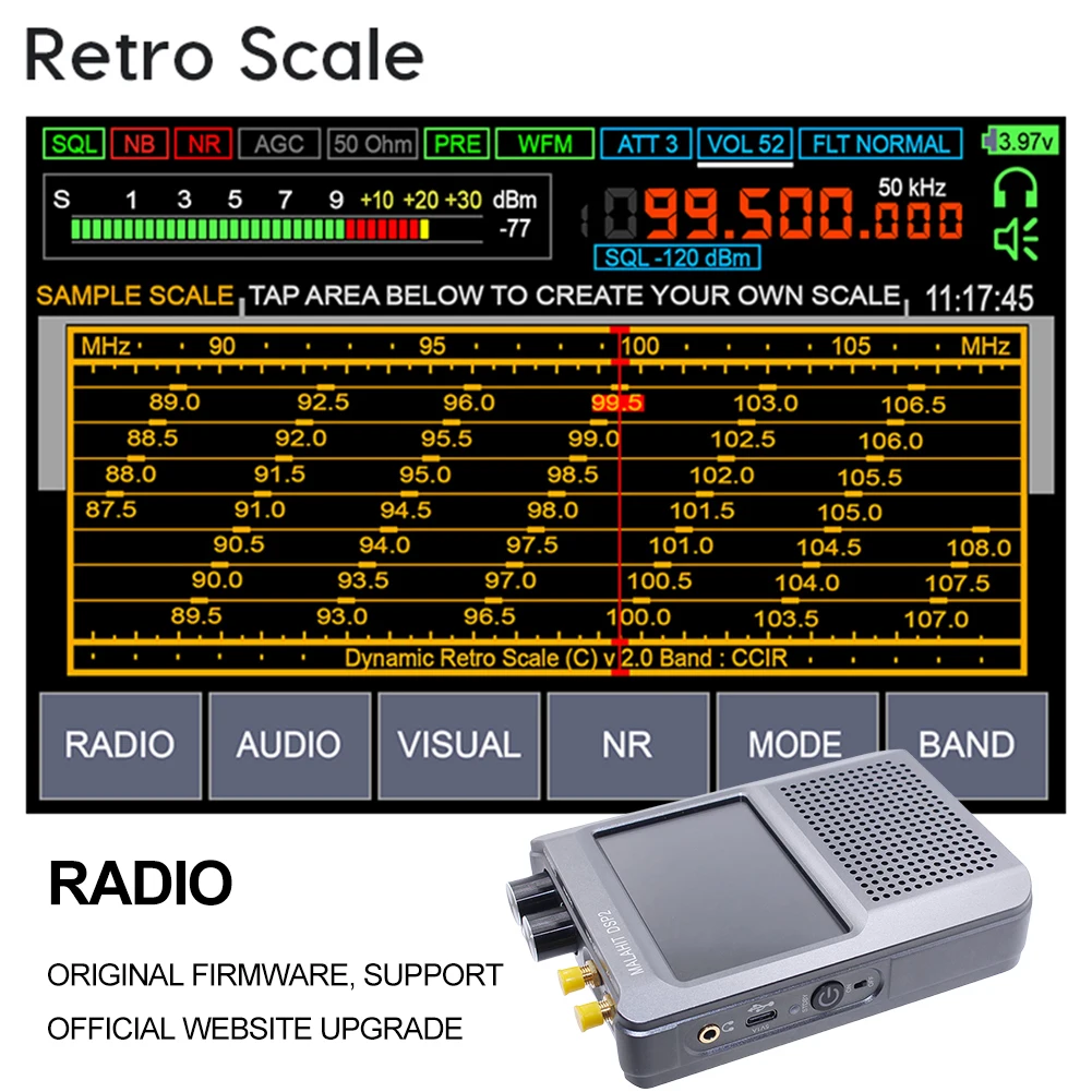 New Firmware 2.30 Second Generation Stereo Radio 10kHz-380MHz 404MHz-2GHz Radio Speaker Adjustable Filter 3.5-inch Touch LCD
New Firmware 2.30 Second Generation Stereo Radio 10kHz-380MHz 404MHz-2GHz Radio Speaker Adjustable Filter 3.5-inch Touch LCD