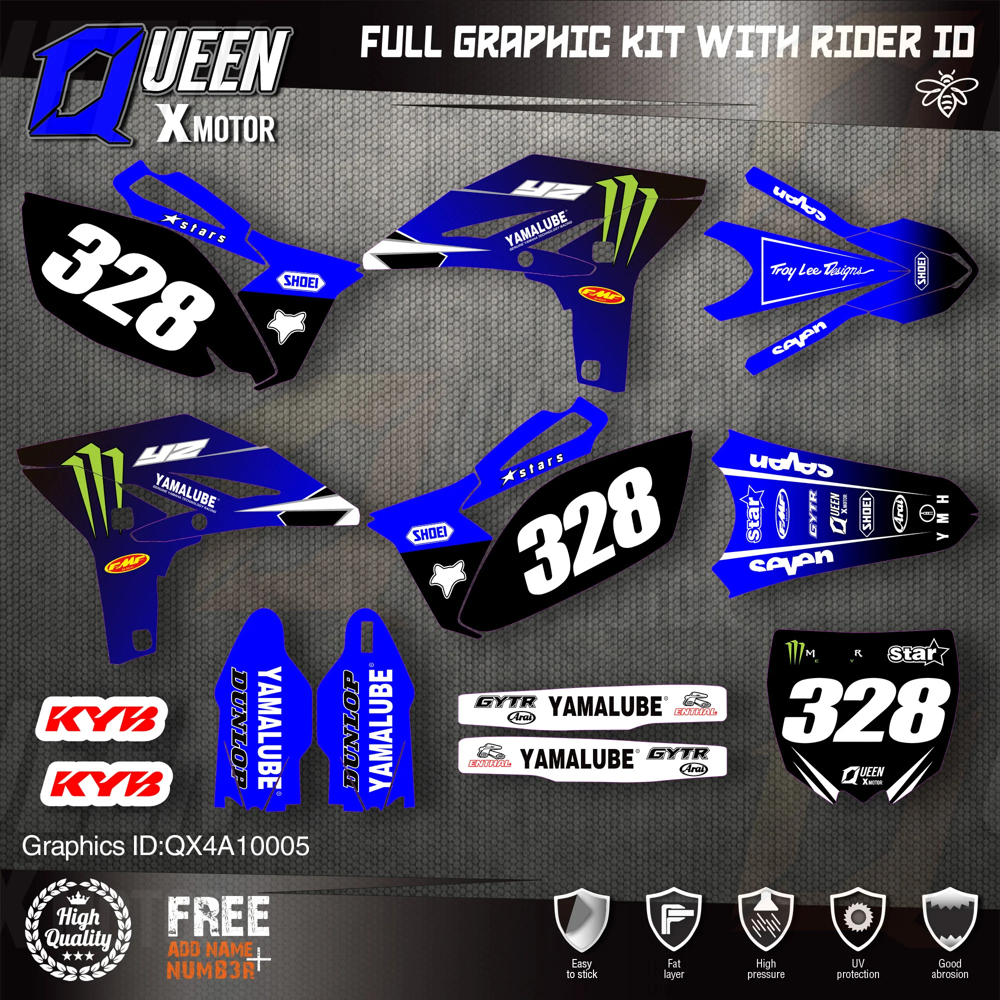 QUEEN X MOTOR Custom Team графические фоны наклейки 3M Набор наклеек для YAMAHA 2010-2013 YZF250 005
QUEEN X MOTOR Custom Team графические фоны наклейки 3M Набор наклеек для YAMAHA 2010-2013 YZF250 005