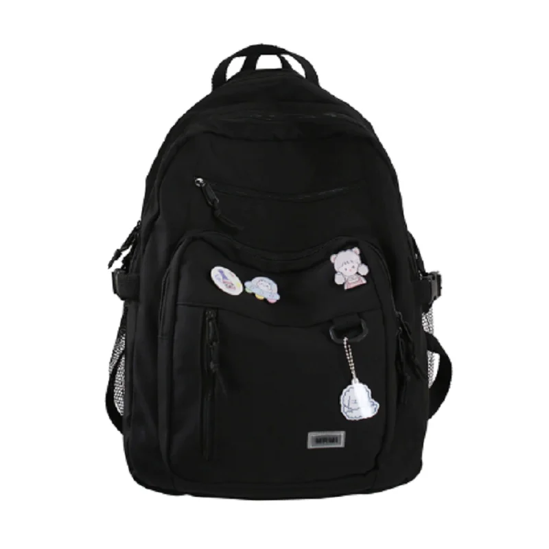 

Модный Большой Студенческий рюкзак, новый рюкзак с значками для девочек, школьная сумка, вместительный женский рюкзак, женский милый удобный дорожный рюкзак