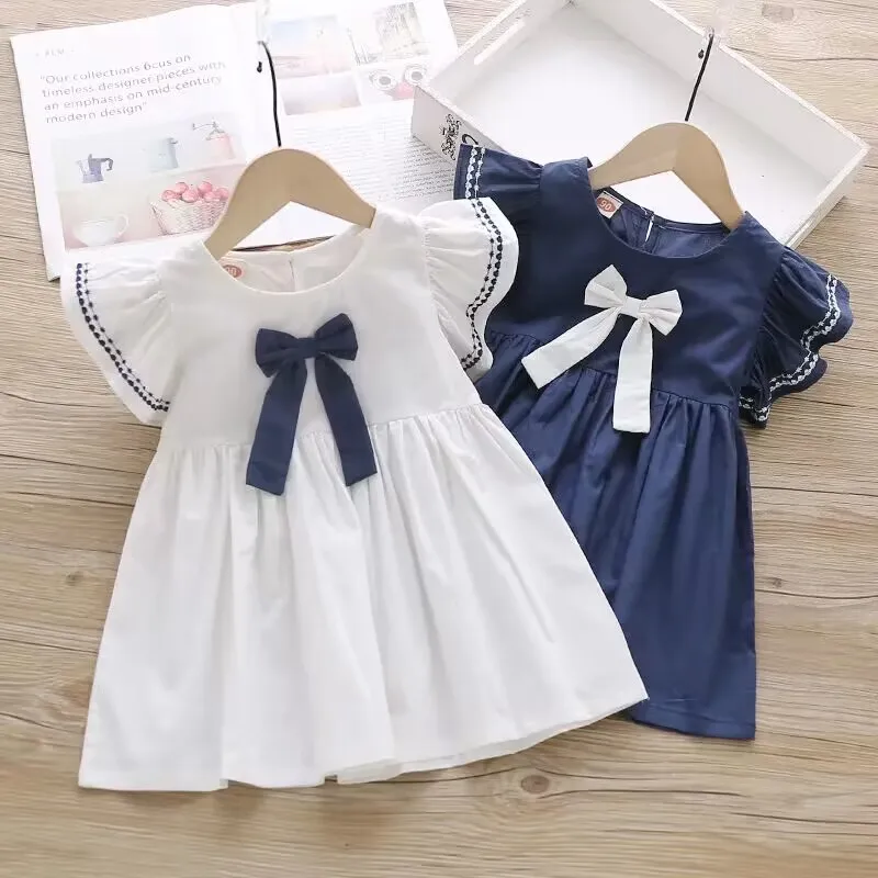 Baby Girls Dress Summer New Children's Bow A-line Dress Toddler Baby Short Sleeve Dress
Baby Girls Dress Summer New Children's Bow A-line Dress Toddler Baby Short Sleeve Dress