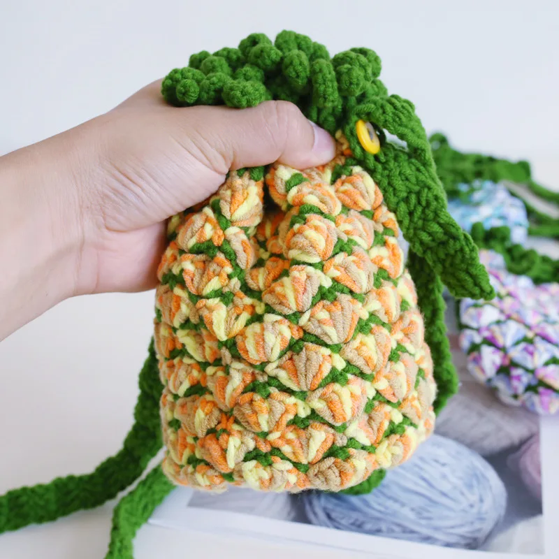 Handmade Girl Cotton Yarn Crochet Knitted Small Bucket Handbag Teenager Casual Stylish Smartphone Drawstring Pouch Shoulder Bag
Handmade Girl Cotton Yarn Crochet Knitted Small Bucket Handbag Teenager Casual Stylish Smartphone Drawstring Pouch Shoulder Bag