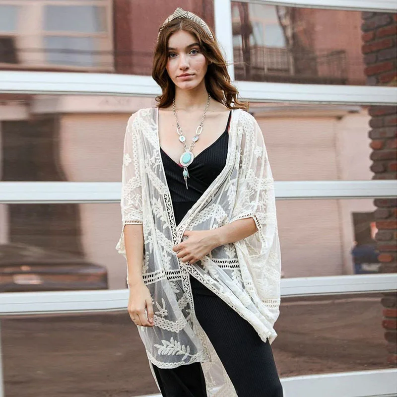 TEELYNN White Lace Blouse Shirt Women Bikini Cover Up Vintage Sexy Boho Beach See Through Summer Holiday Women Shirt Smock Robe
TEELYNN White Lace Blouse Shirt Women Bikini Cover Up Vintage Sexy Boho Beach See Through Summer Holiday Women Shirt Smock Robe
