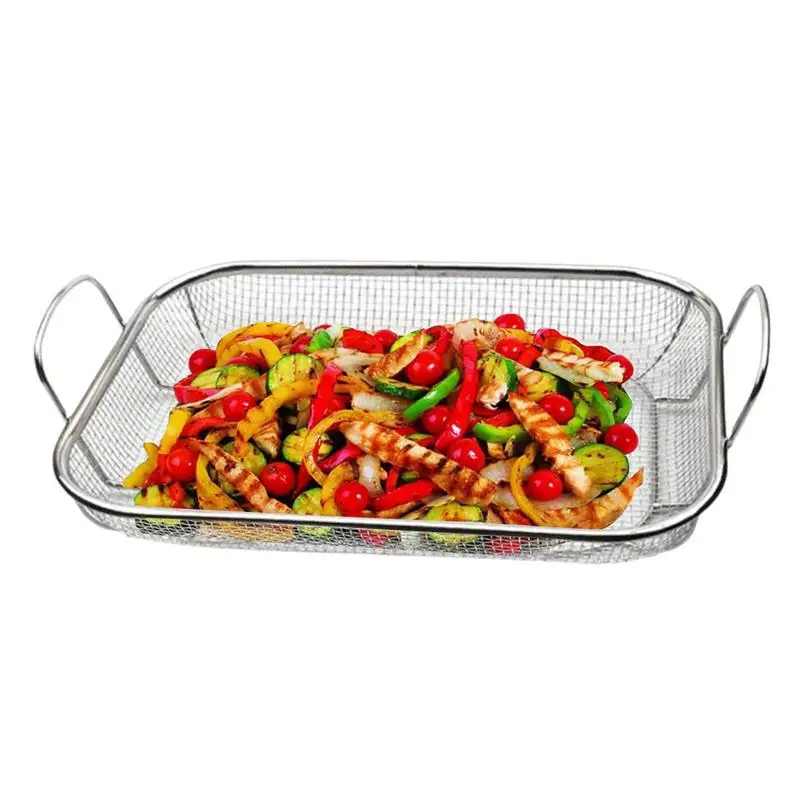 Stainless Steel Grill Basket Heat Resistant Meat Vegetable Barbecue Basket With Handles For Veggie Chicken Meats Fish Heavy Duty
Stainless Steel Grill Basket Heat Resistant Meat Vegetable Barbecue Basket With Handles For Veggie Chicken Meats Fish Heavy Duty