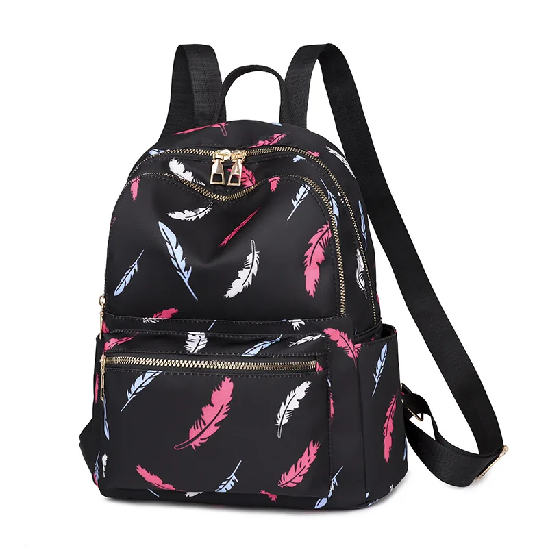 Осенний нейлоновый рюкзак для женщин, новый модный нейлоновый легкий дорожный рюкзак, женские рюкзаки с принтом