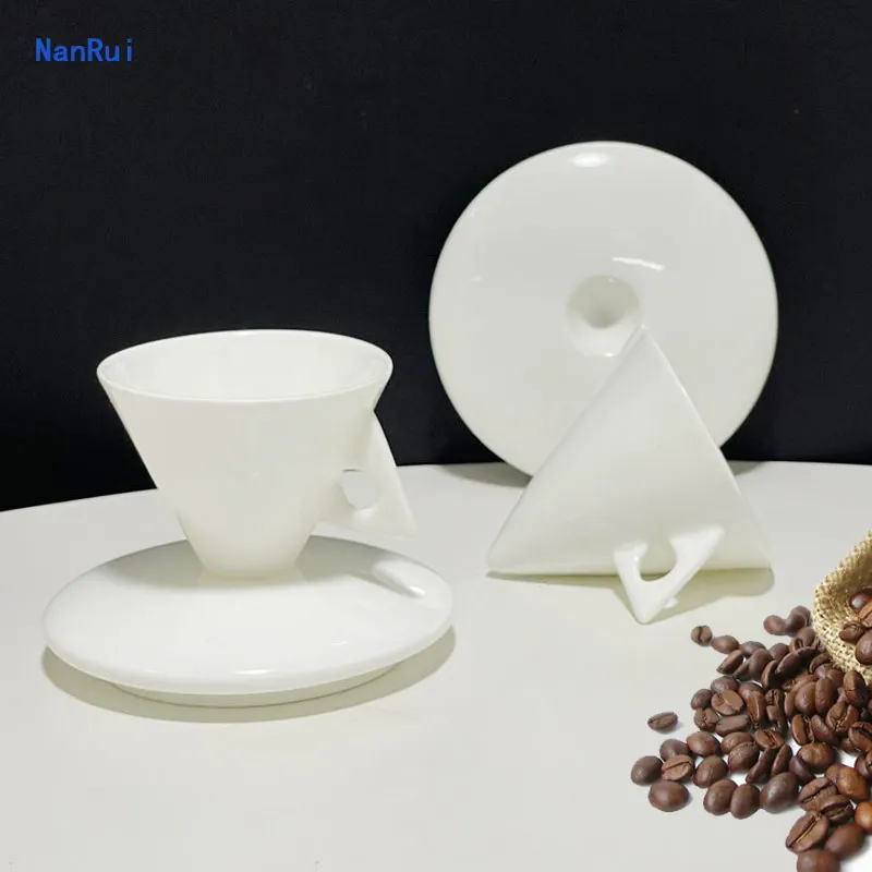 New INS White Bone China Cone Type ESPRESSO SHOT Cup Ceramic Pyramid Small Coffee Mug And Saucer Sets Porcelain Demitasse Teacup
New INS White Bone China Cone Type ESPRESSO SHOT Cup Ceramic Pyramid Small Coffee Mug And Saucer Sets Porcelain Demitasse Teacup