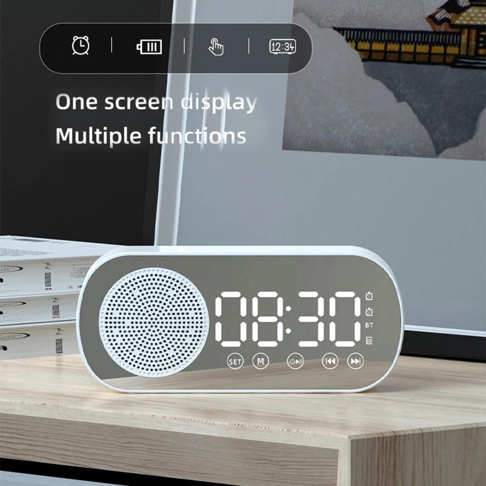 Светодиодный музыкальный цифровой смарт-Будильник Bluetooth динамик с отображением даты зеркальные часы украшение для домашнего стола USB насто...
Светодиодный музыкальный цифровой смарт-Будильник Bluetooth динамик с отображением даты зеркальные часы украшение для домашнего стола USB насто...