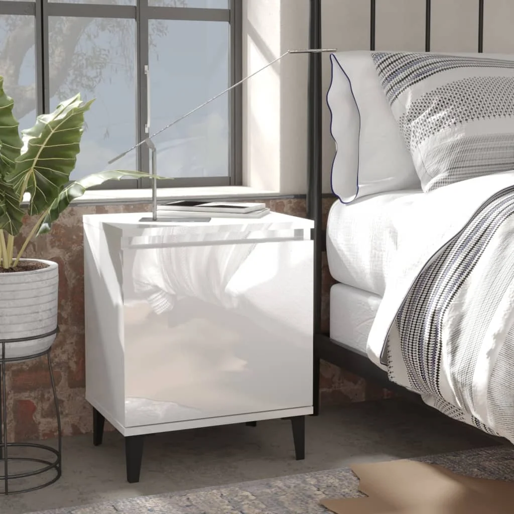 2 pcs Bedside Cabinet with Metal Legs, Chipboard Nightstands, end Table, Bedrooms Furniture High Gloss White 40x30x50 cm
2 pcs Bedside Cabinet with Metal Legs, Chipboard Nightstands, end Table, Bedrooms Furniture High Gloss White 40x30x50 cm