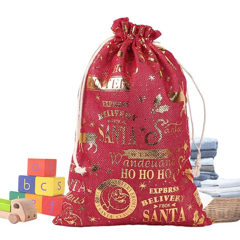 

Рождественские Сумки на шнурке, очень большой Подарочный пакет с Санта Клаусом, рождественские подарки для косметики, пакеты для упаковки конфет, товары