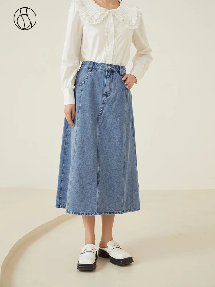 DUSHU Casual Style Washed Denim Skirts Women Autumn High Waist Thin Commuter All-match Retro Female A-line Skirts Bottoms
DUSHU Casual Style Washed Denim Skirts Women Autumn High Waist Thin Commuter All-match Retro Female A-line Skirts Bottoms